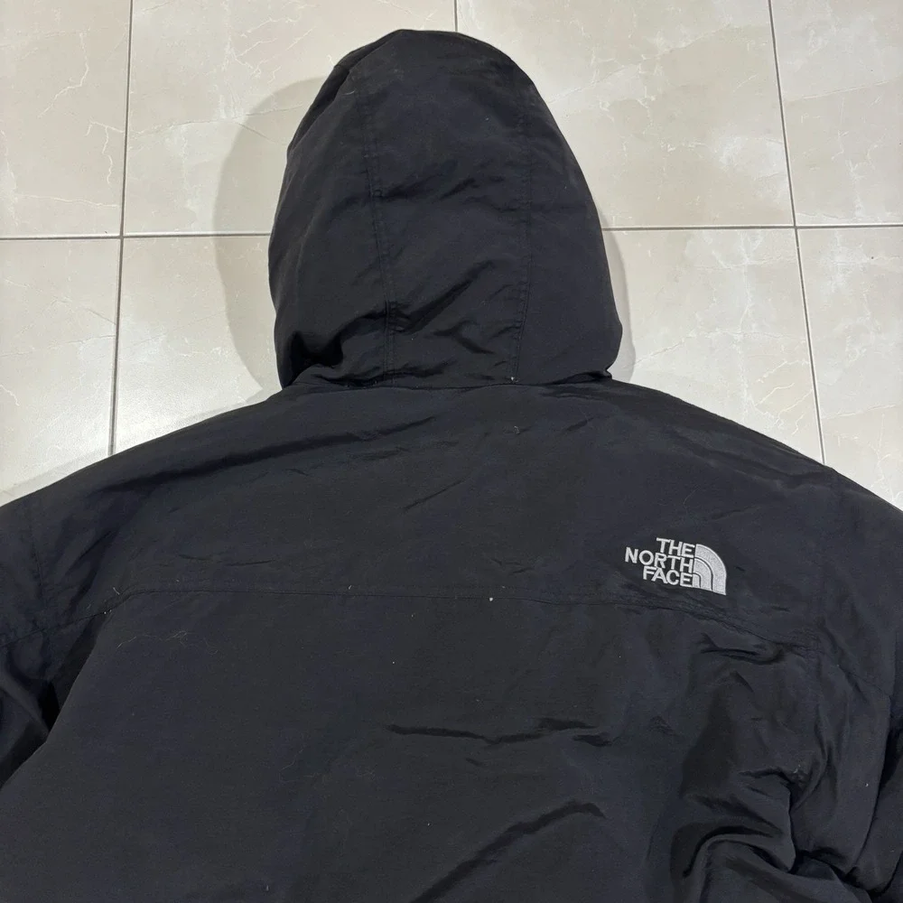 The North Face Goose Down Parka Jacket Heavy Black Men's XL Y2K Zip Winter Ski